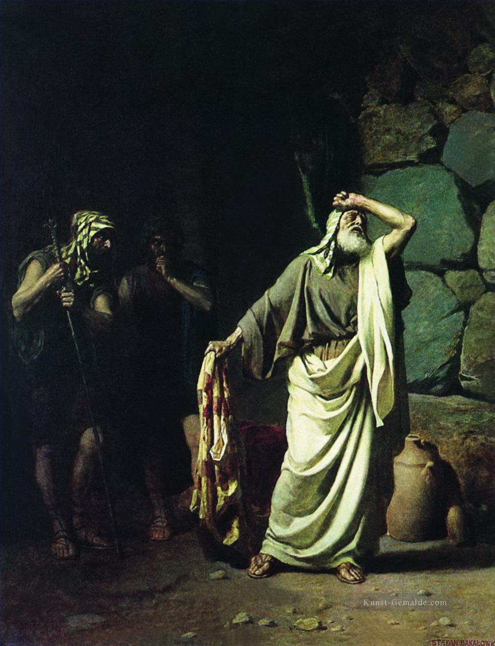 Jacob erkennt Kleider seines Sin Joseph, der von seinen Brüdern an Ägypten Stephan Bakalowicz Das antike Rom verkauft wurde Ölgemälde